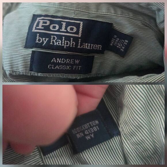 VTG Polo Ralph Lauren 100% Cotton Striped Casual Button Down / Up Shirt - Picture 5 of 6